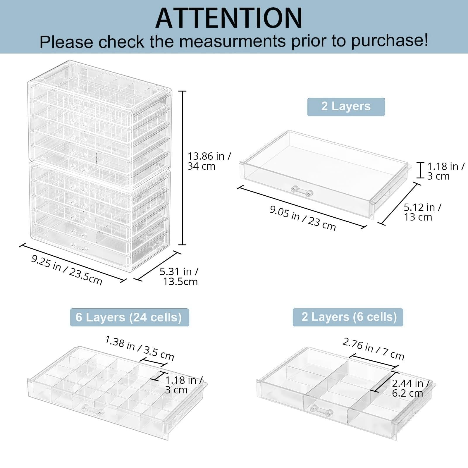 Large Acylic Jewelry Storage Box Clear
