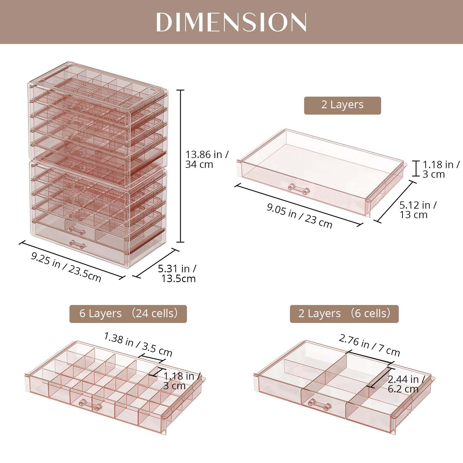 Large Acylic Jewelry Storage Box Clear