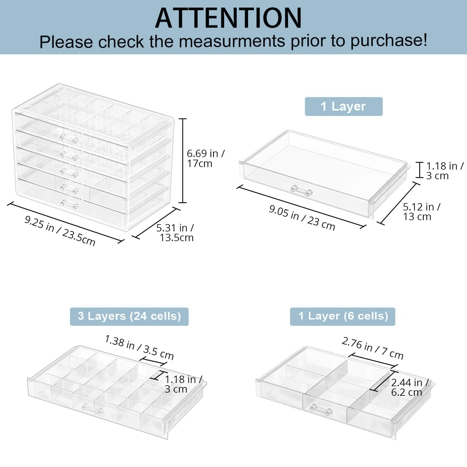 Large Acylic Jewelry Storage Box Clear