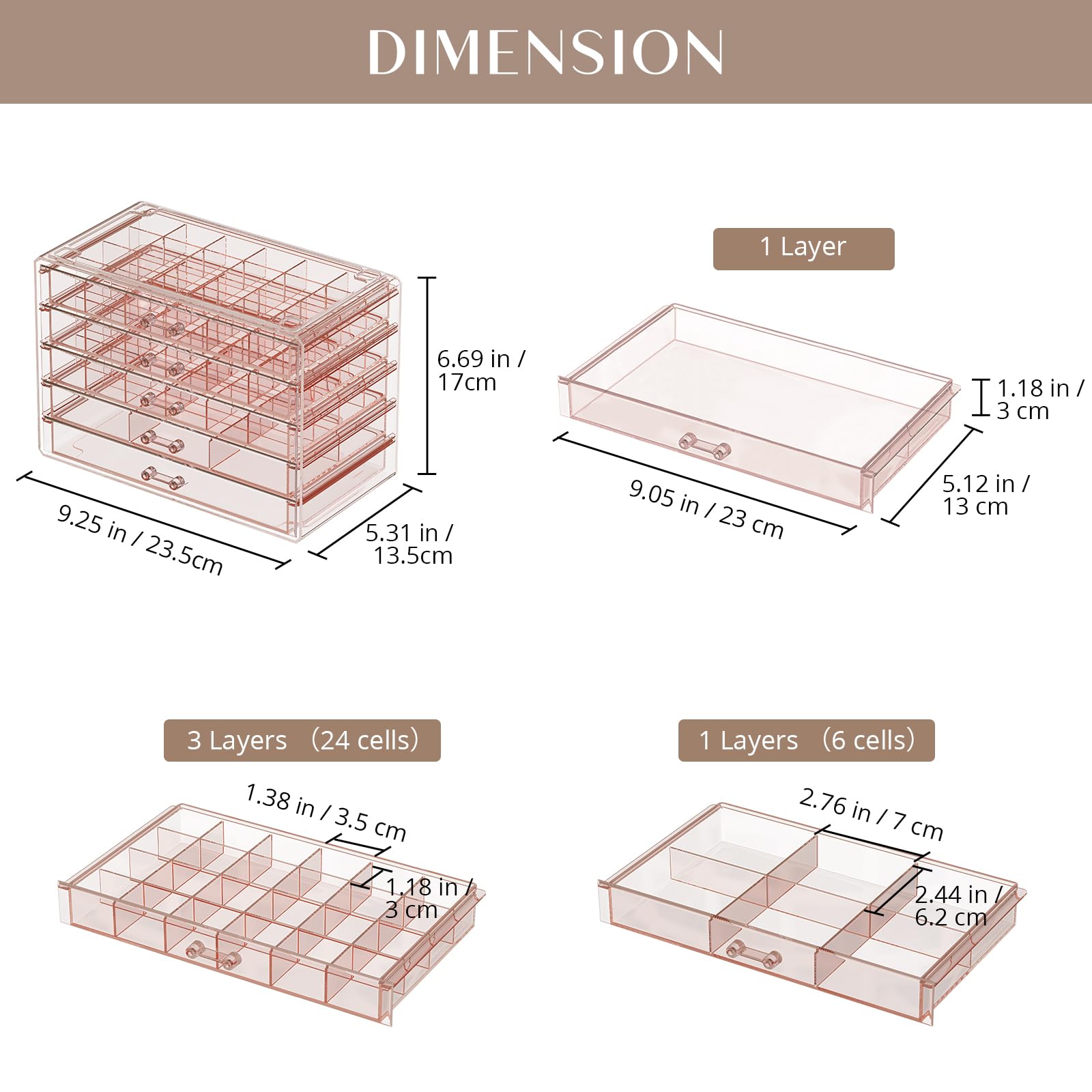 Large Acylic Jewelry Storage Box Clear