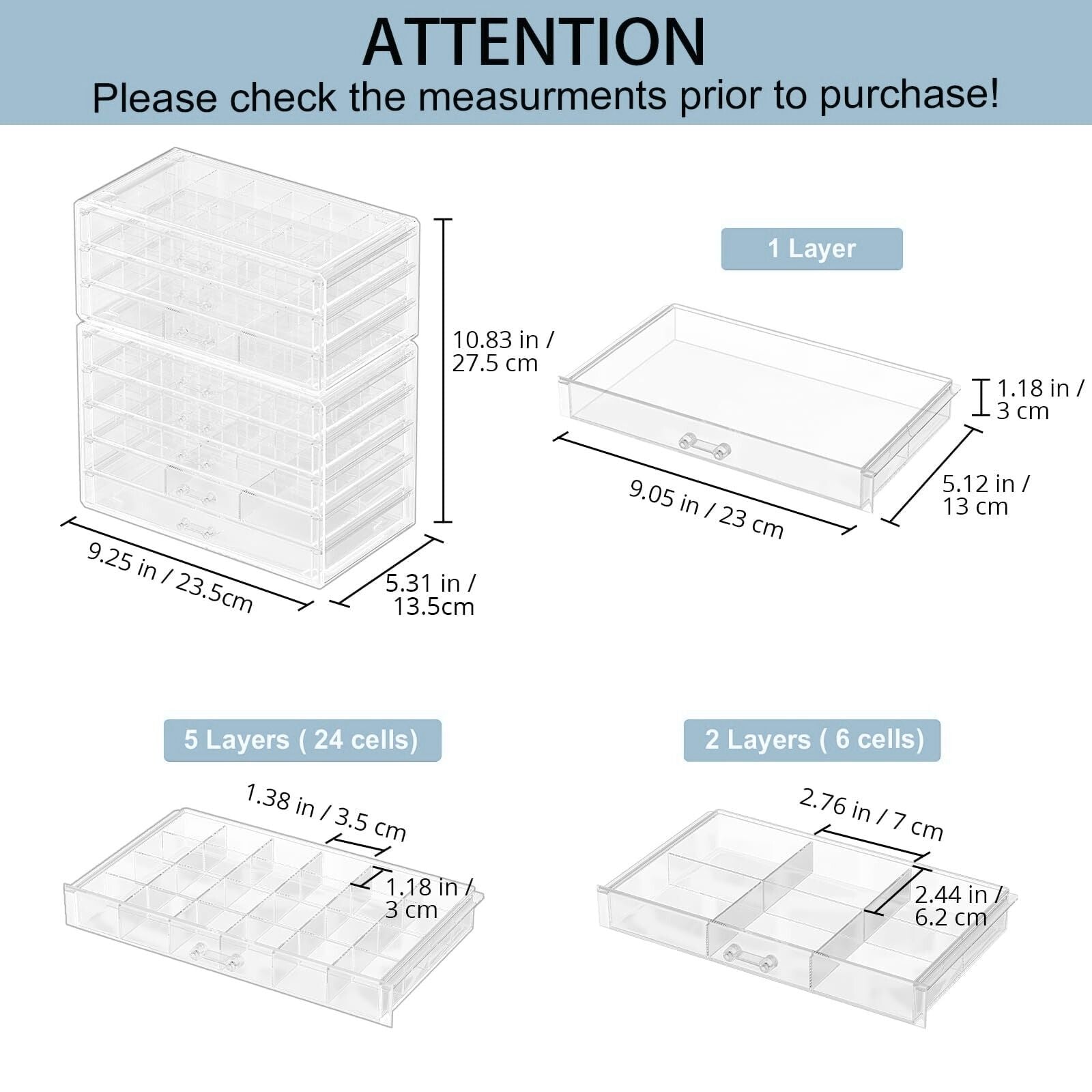 Large Acylic Jewelry Storage Box Clear