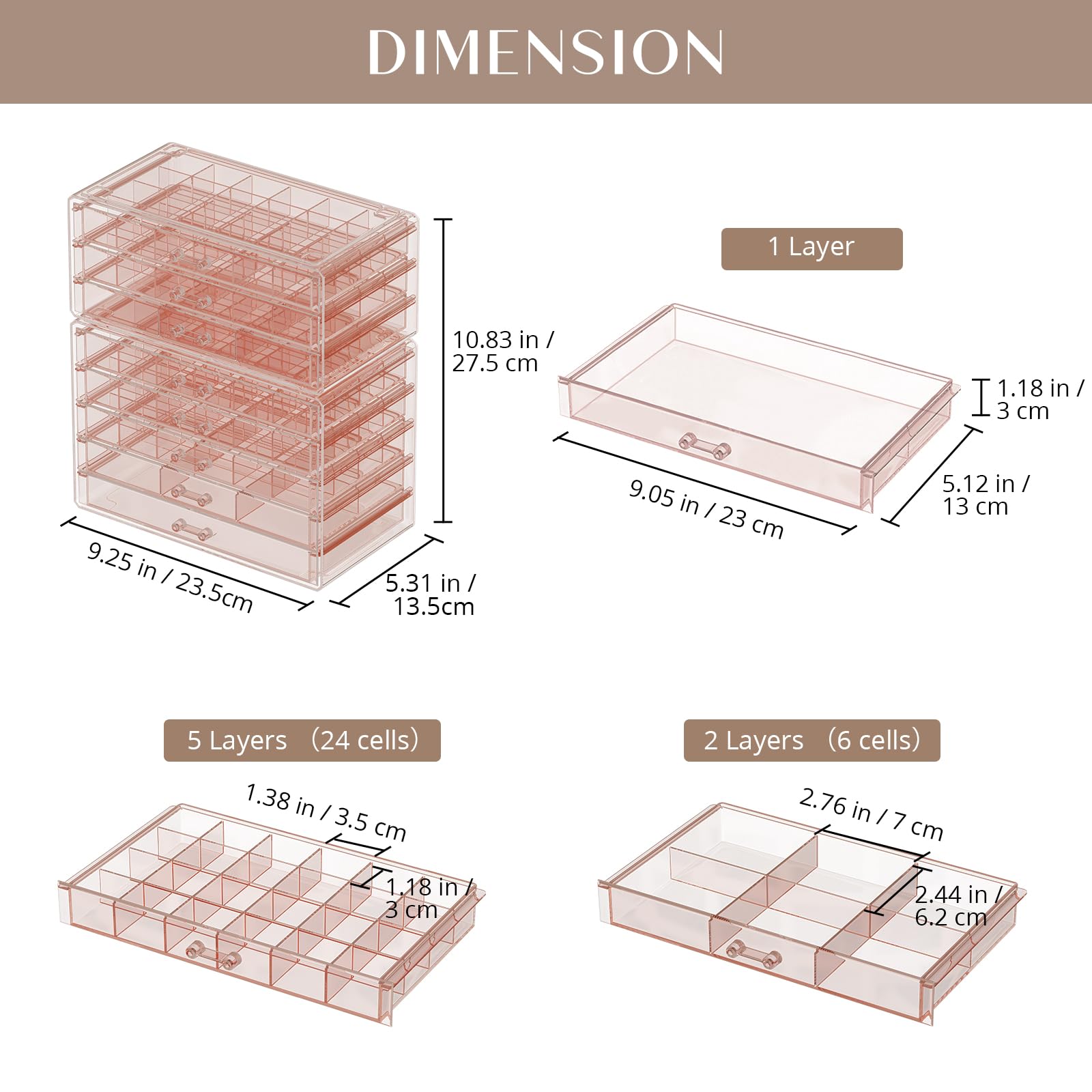 Large Acylic Jewelry Storage Box Clear