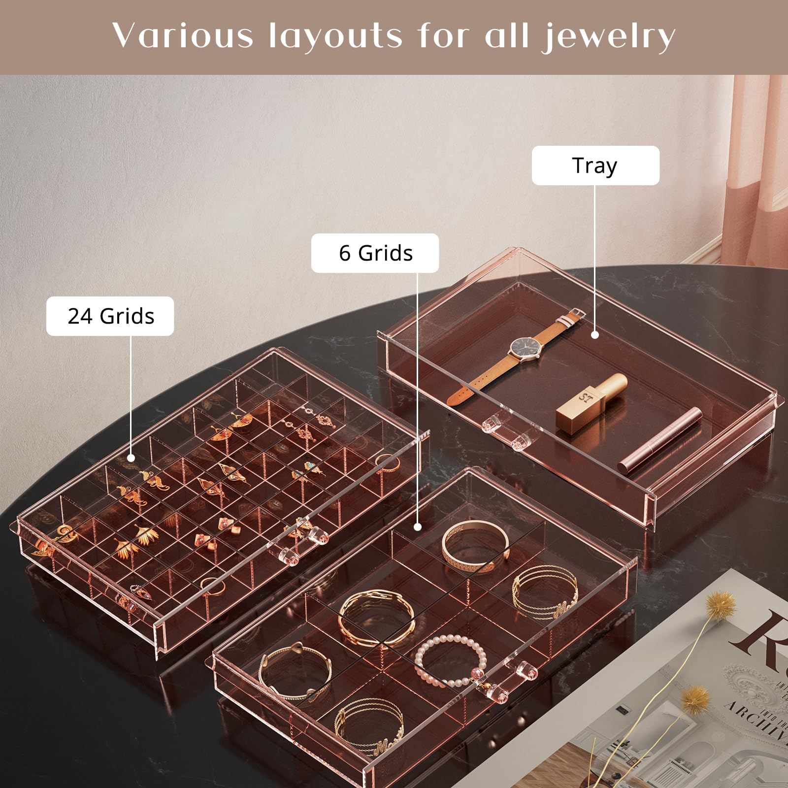 Large Acylic Jewelry Storage Box Clear