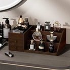 3-Tier Elevated Wood Perfume Storage Display Shelf with Drawers