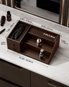 3-Tier Elevated Wood Perfume Storage Display Shelf with Drawers