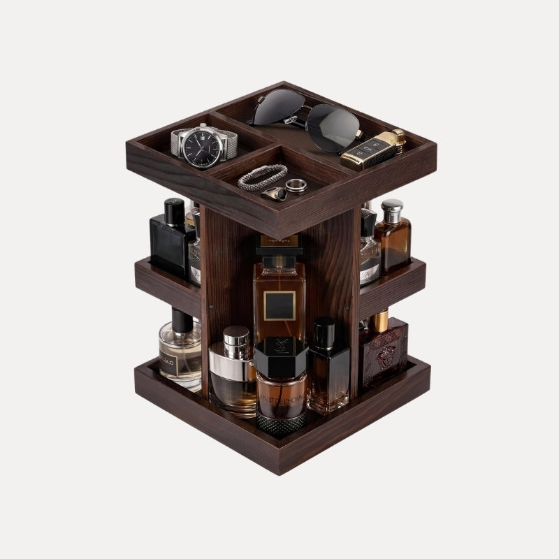 3-Tier 360° Rotating Wooden Organizer
