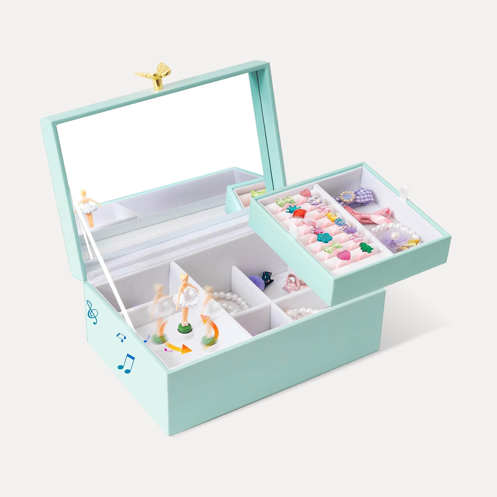 Musical Jewelry Box with Spinning Ballerina for Girls