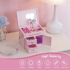 Musical Jewelry Box Pink High Capaity