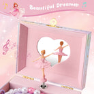 Ballerina musical jewelry box for girls - interior storage view