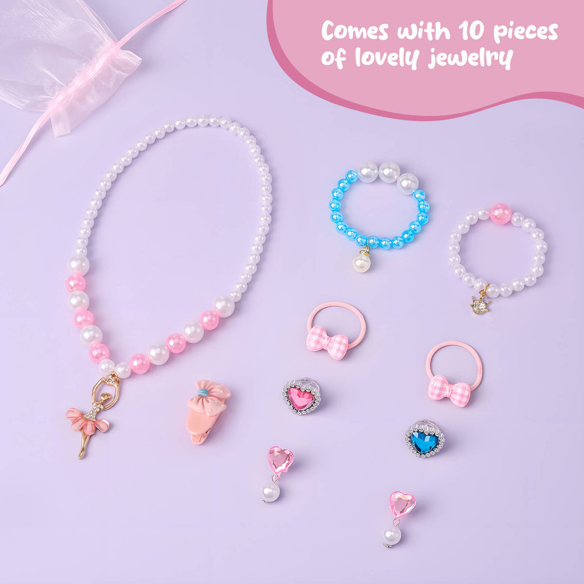 Ballerina musical jewelry box for girls with optional jewelry set - musical box detail