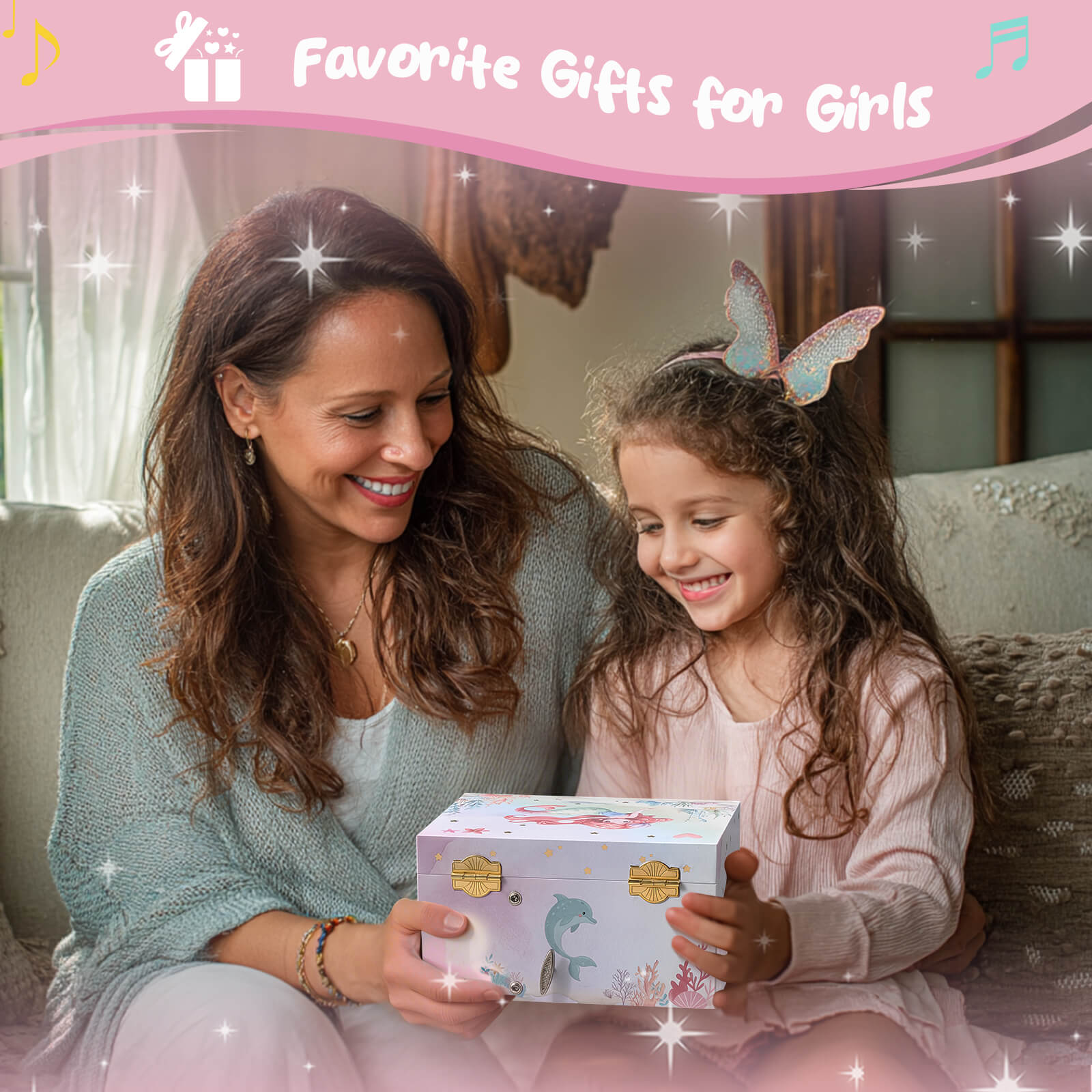 Musical Jewelry Box for Girls - Unicorn / Mermaid / Princess Jewelry Set Optional