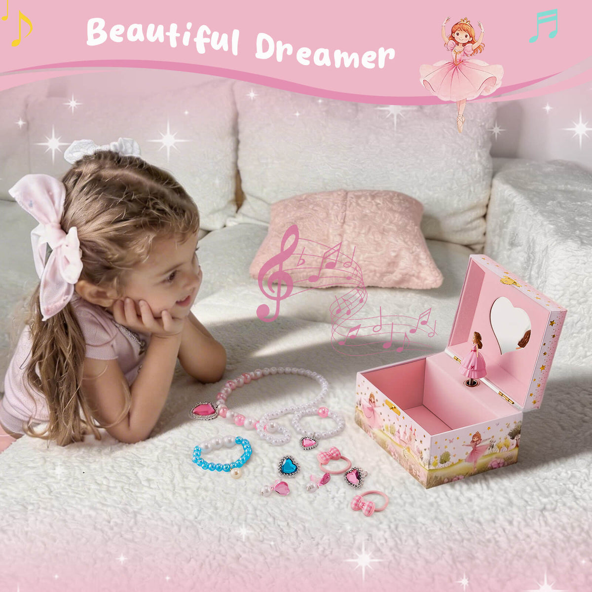 Musical Jewelry Box for Girls - Unicorn / Mermaid / Princess Jewelry Set Optional